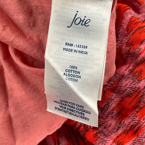 Joie Dress Womens Large Red Tea Rose Floral Relaxed Fit Sleeveless V-neck Casual - Picture 5 of 16